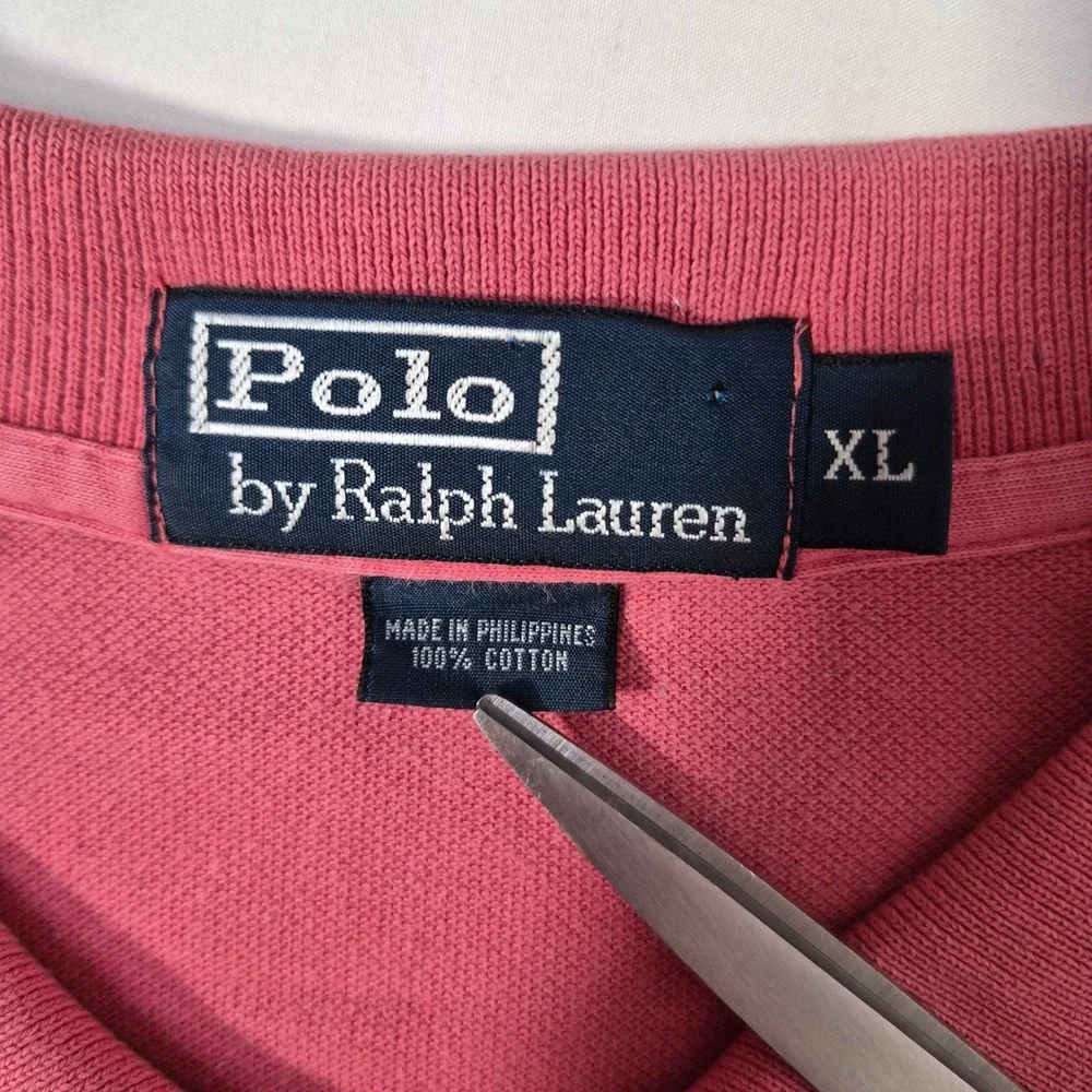 Polo Ralph Lauren Polo Shirt‎ Mens XL Pink Short Sleeve Pique Cotton Pony Logo